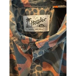 Howler Brothers Mens Button Up Short Sleeve Shirt XL Abstract Print